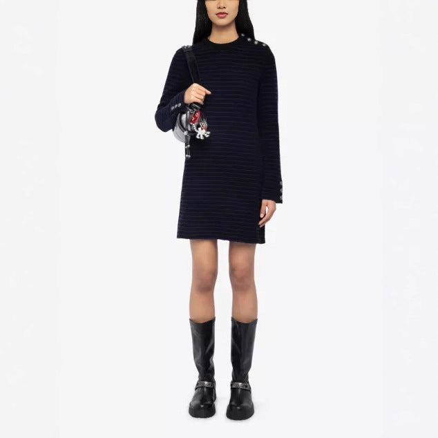 Damen Lässiges Strickkleid mit Knopfdetails Echo Archiv