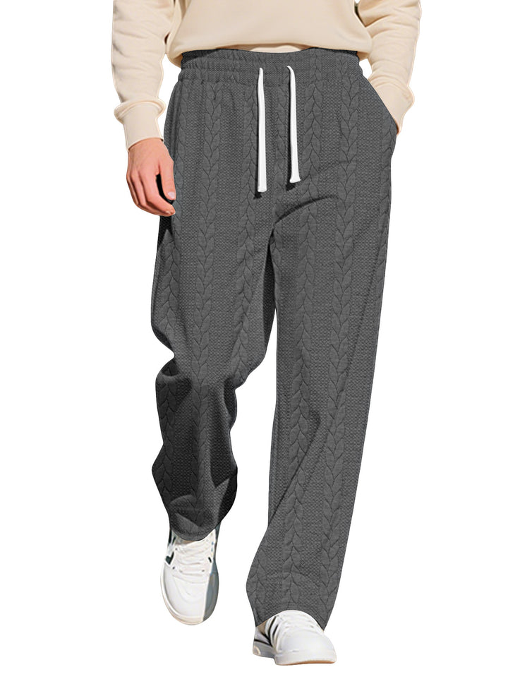 Herren nan locker fallende Strick-Jogginghose mit Zopfmuster und Kordelbund Echo Archiv