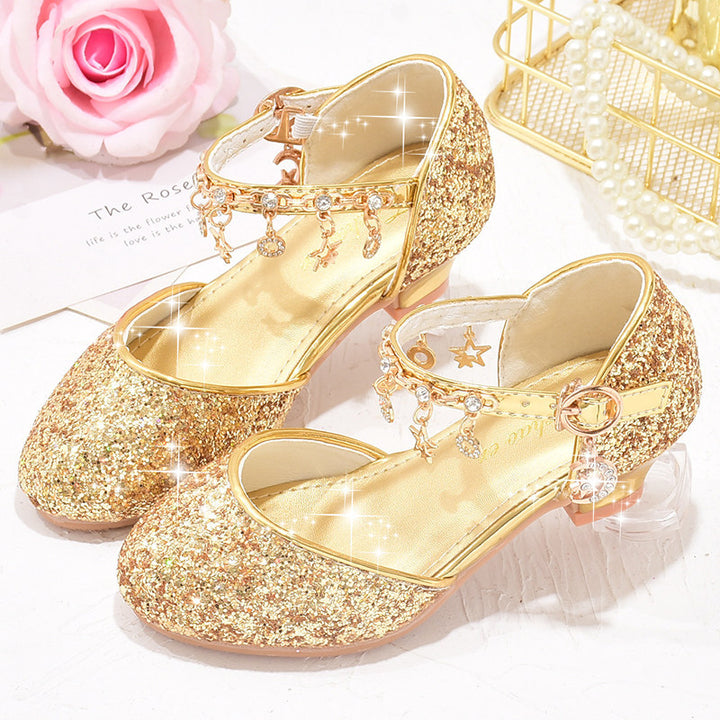 Mädchen Glitzernde Ballerinas mit verstellbarem Riemchen und funkelnden Anhängern Echo Archiv
