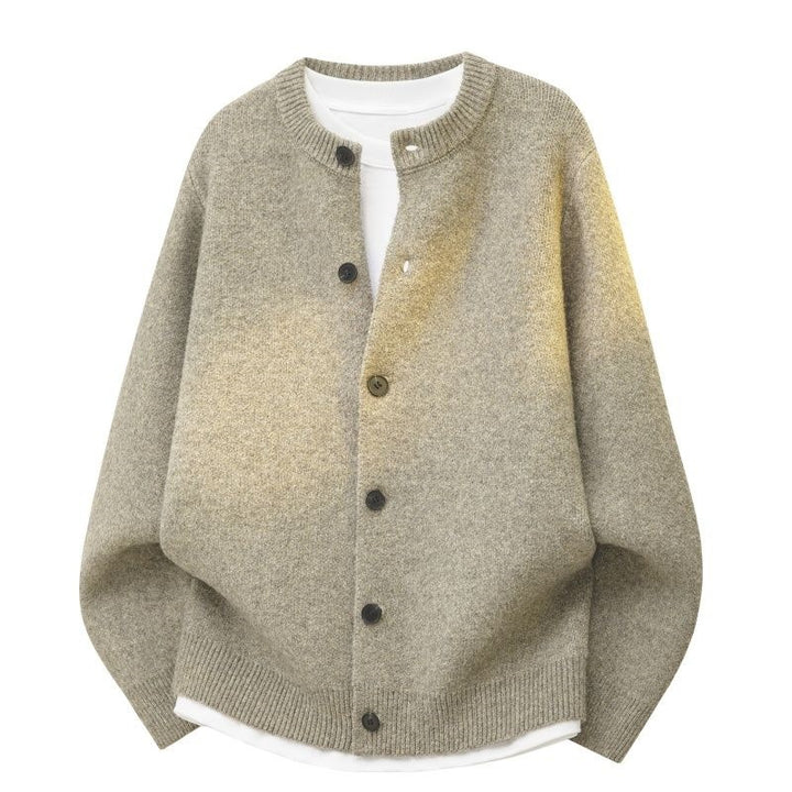 Damen Oversize Strickjacke im Bomberstil mit Rundhals, geripptem Saum & Ballonärmeln Echoarchiv