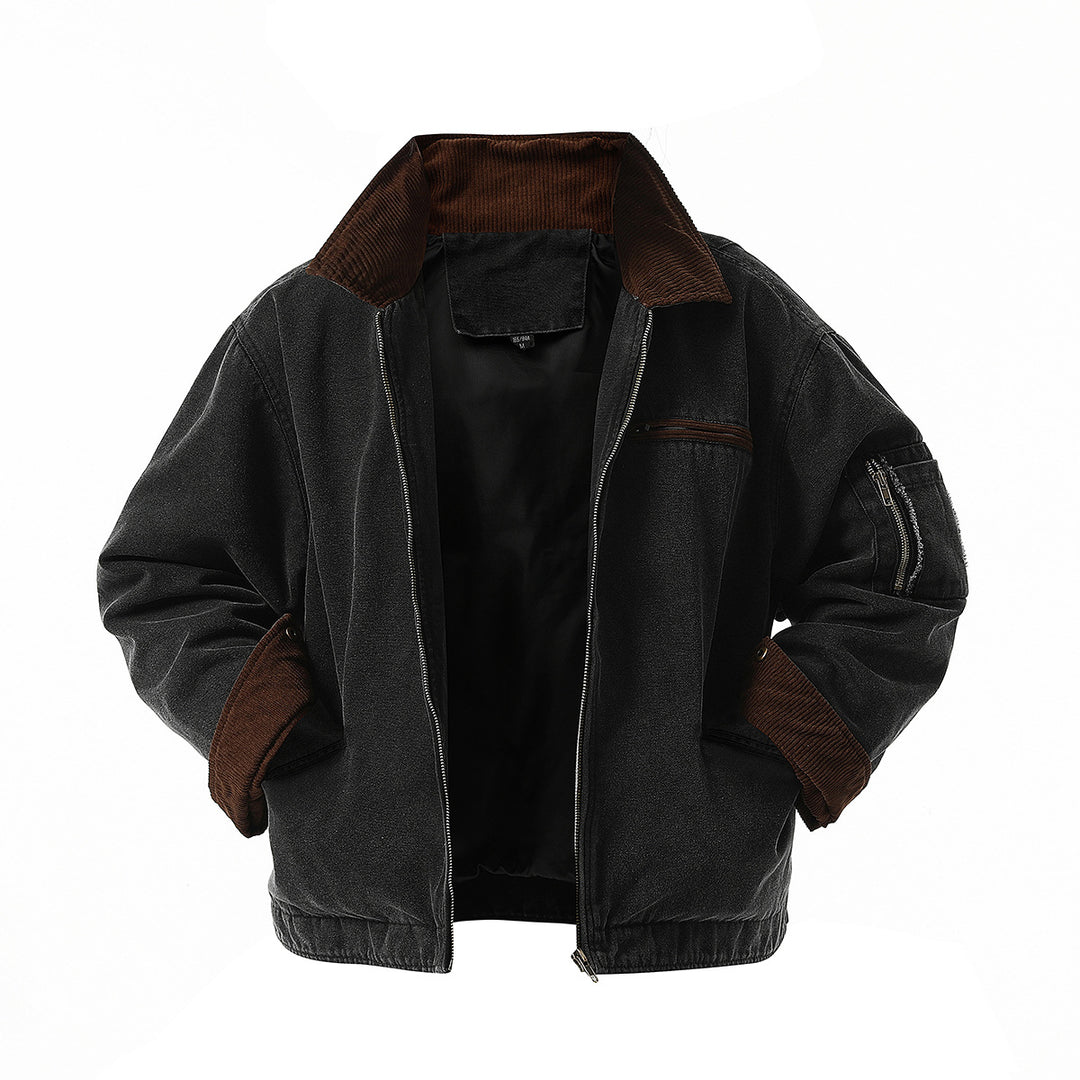 Herren urbane Übergangsjacke mit strukturiertem Stehkragen und zahlreichen praktischen Taschen Echoarchiv