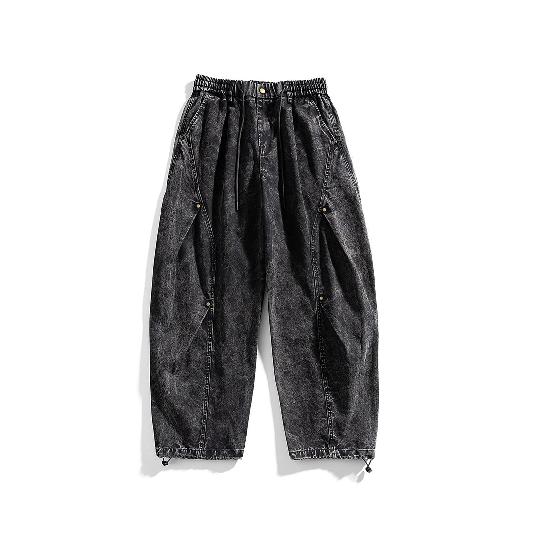 Herren weite Baumwoll-Cargohose mit Elastikbund, Kordelzug und Utility-Details Echo Archiv
