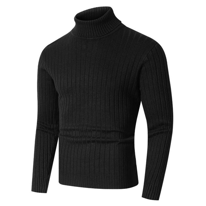 Herren Figurbetonter Rippenstrick‑Rollkragenpullover mit Stretch‑Feinstrick Echo Archiv