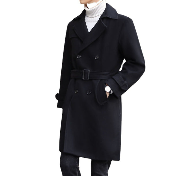 Herren Doppelreihiger Wollmantel mit Schalkragen und taillierter Silhouette Echoarchiv