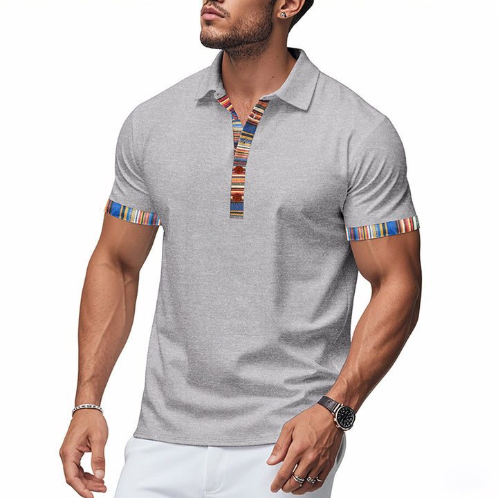 Herren modisches Polohemd mit buntem Knopfdetails Echoarchiv