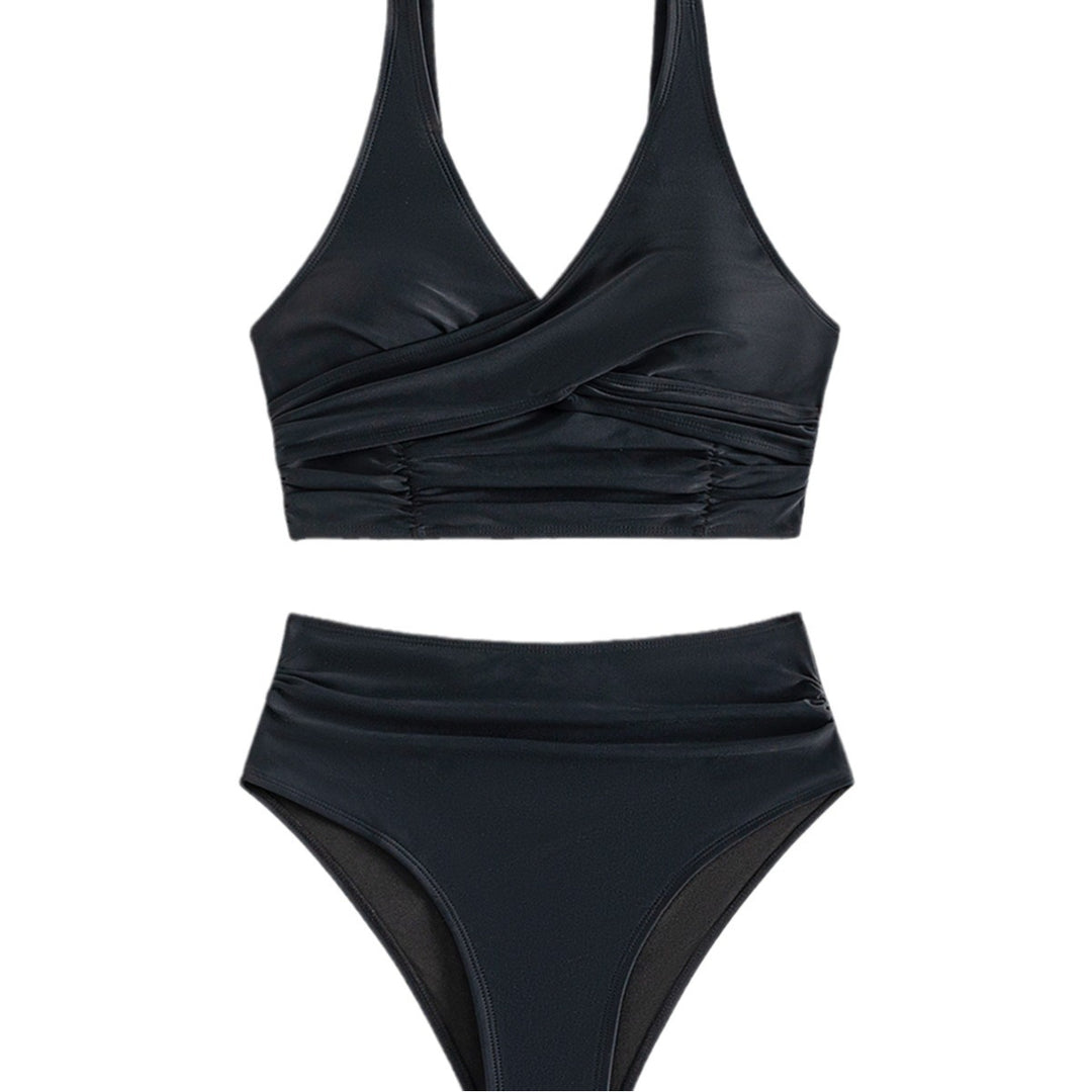 Damen Hoch geschnittenes Bikini-Set mit Wickeloberteil und figurformen Details Echo Archiv