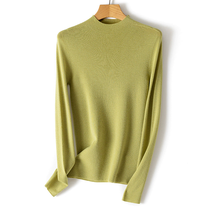Damen Feiner Stretch-Feinstrickpullover mit halbem Stehkragen und schlanker Silhouette Echoarchiv