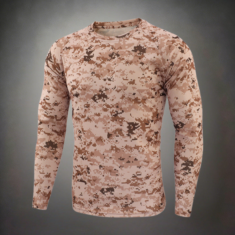 Herren Funktionales Langarmshirt mit Camouflage-Muster – Marzano