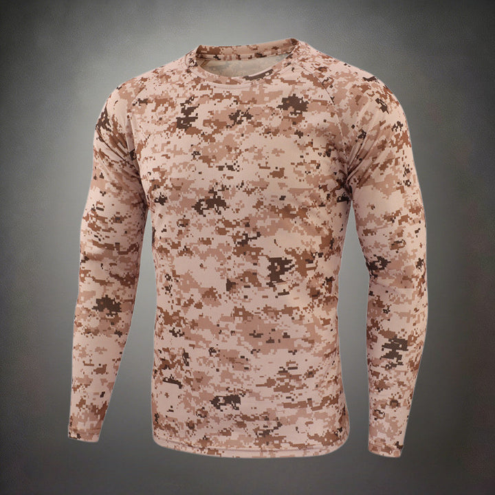 Herren Funktionales Langarmshirt mit Camouflage-Muster – Marzano
