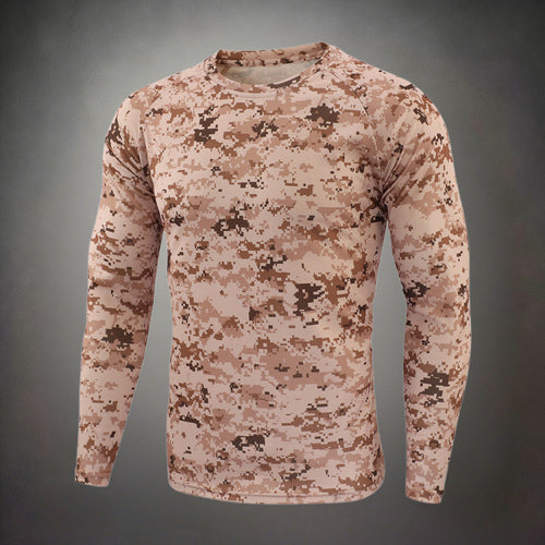 Herren Funktionales Langarmshirt mit Camouflage-Muster – Marzano