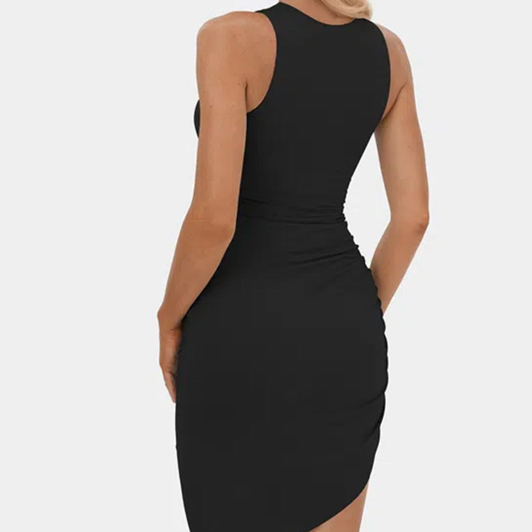 Damen sportliches Minikleid im figurbetonten Design mit asymmetrischem Saum Echo Archiv