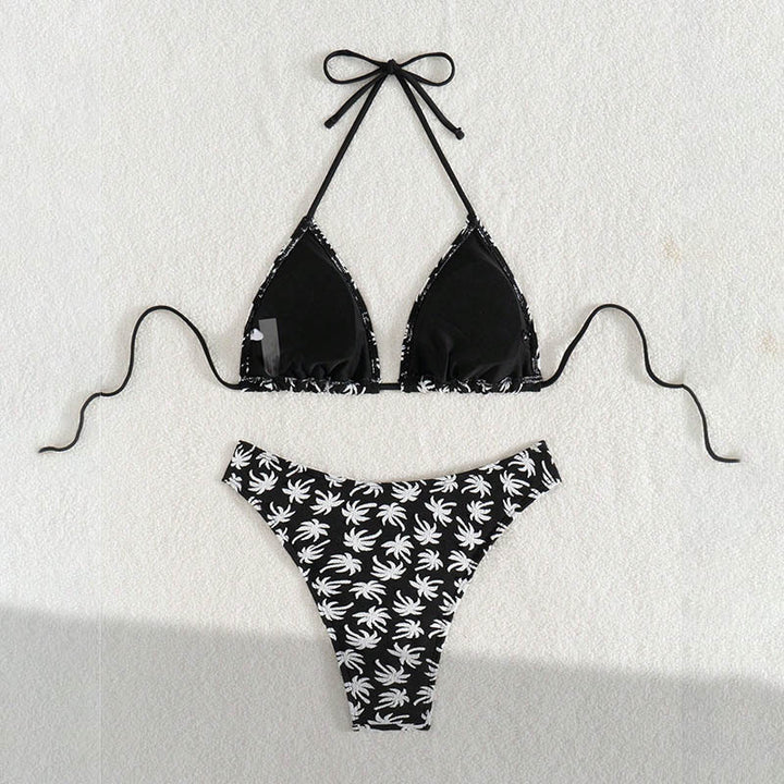 Damen Triangel-Bikini mit floralem Design und verstellbaren Bindebändern Echo Archiv