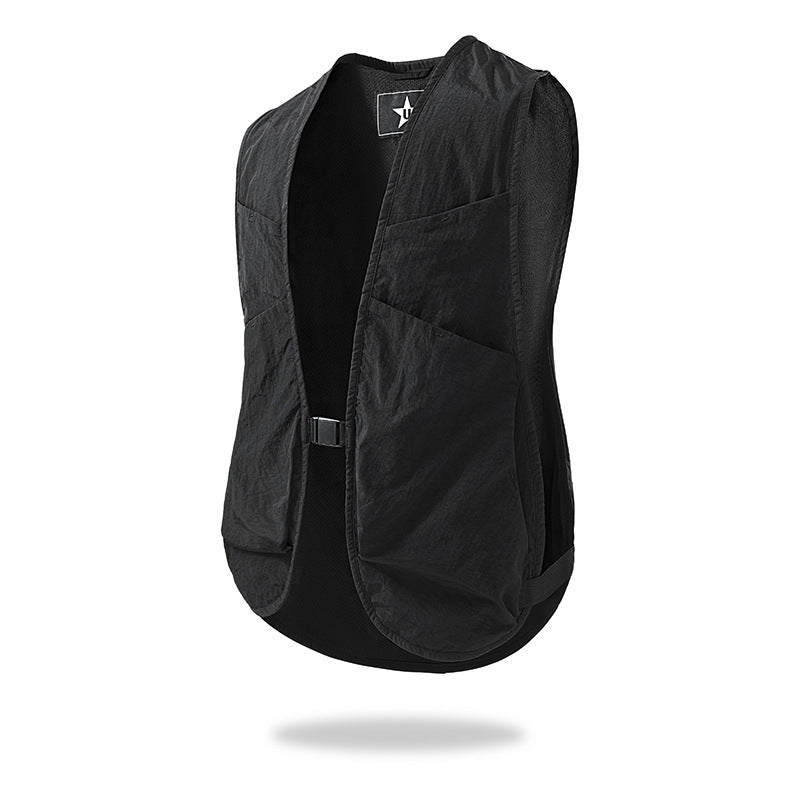 Unisex Leichte Utility-Weste mit Mesh-Rücken und Mehrfachfronttaschen – Marzano