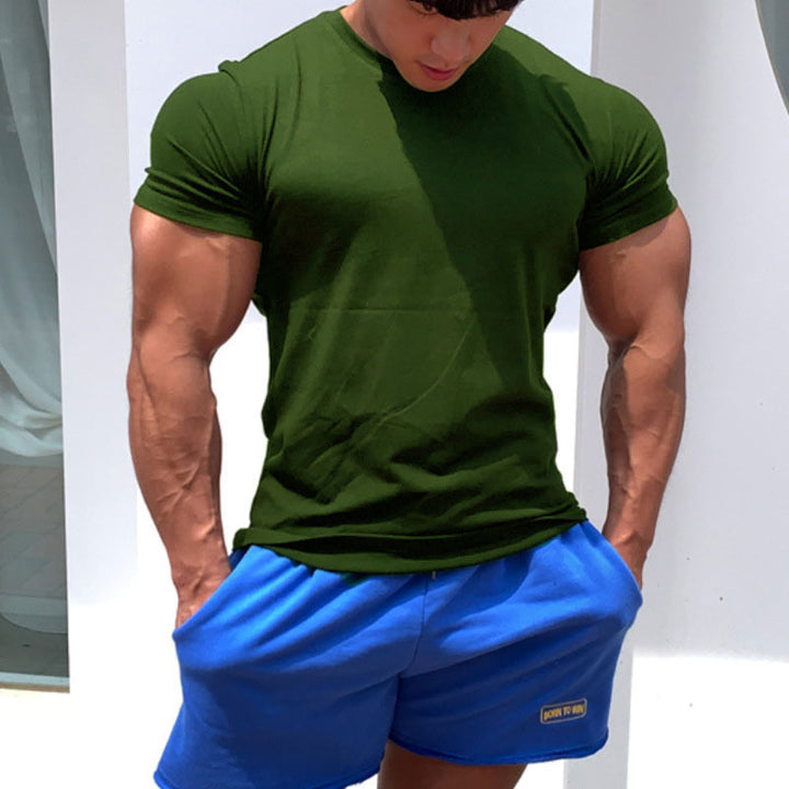 Herren körperbetontes Fitness-T-Shirt und kurze Sportshorts Set Echoarchiv