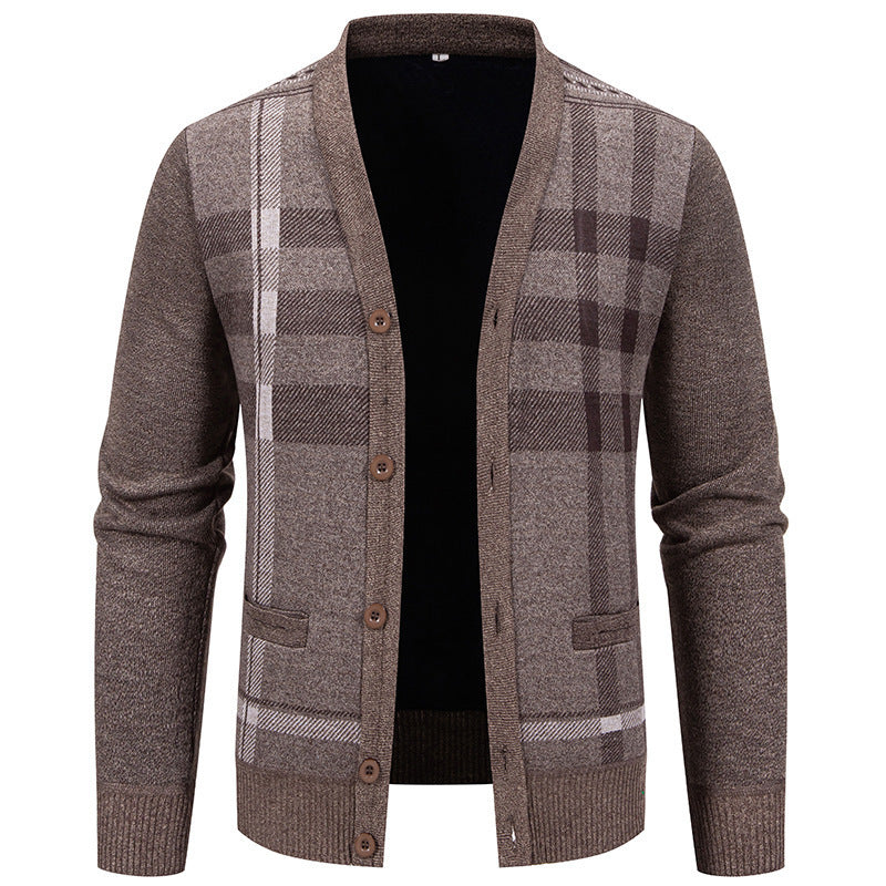 Herren Strickjacke mit schickem Karomuster von Echoarchiv