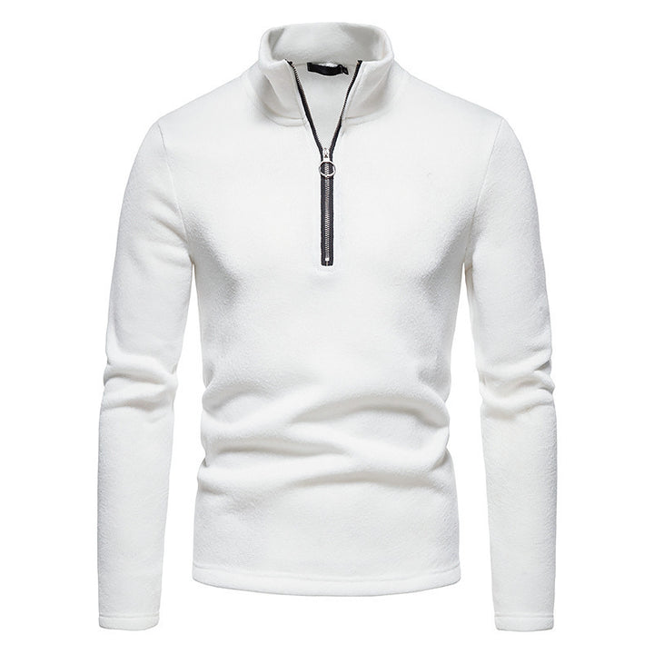 Herren Sportlicher Pullover mit modernem Stehkragen und praktischen Reißverschlussdetails Echoarchiv