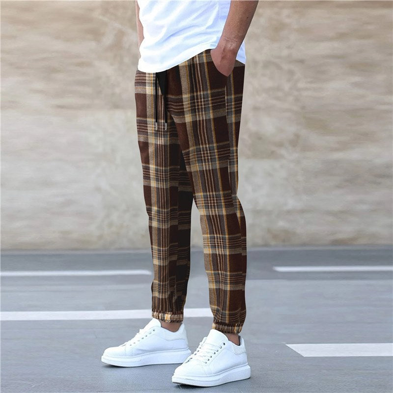 Herren gemütliche Flanell-Hose mit praktischen Seitentaschen und elastischem Bund Echoarchiv