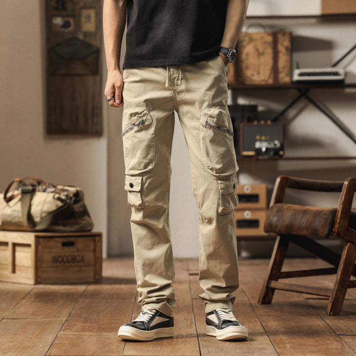 Herren robuste Cargo-Hose mit vielseitigen Taschen und verstellbarem Bund Echoarchiv