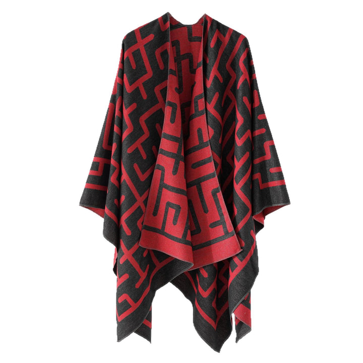 Damen Reversibler Jacquard-Überwurf mit grafischem Muster Echo Archiv