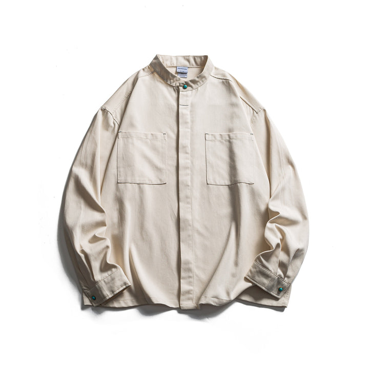 Herren Workwear-Overshirt mit Stehkragen und verdeckter Knopfleiste Echoarchiv