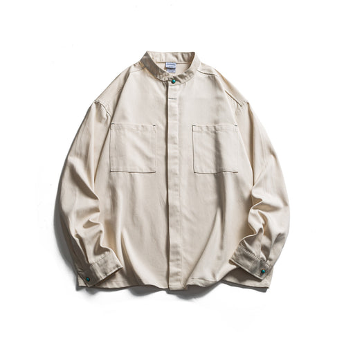Herren Workwear-Overshirt mit Stehkragen und verdeckter Knopfleiste Echoarchiv