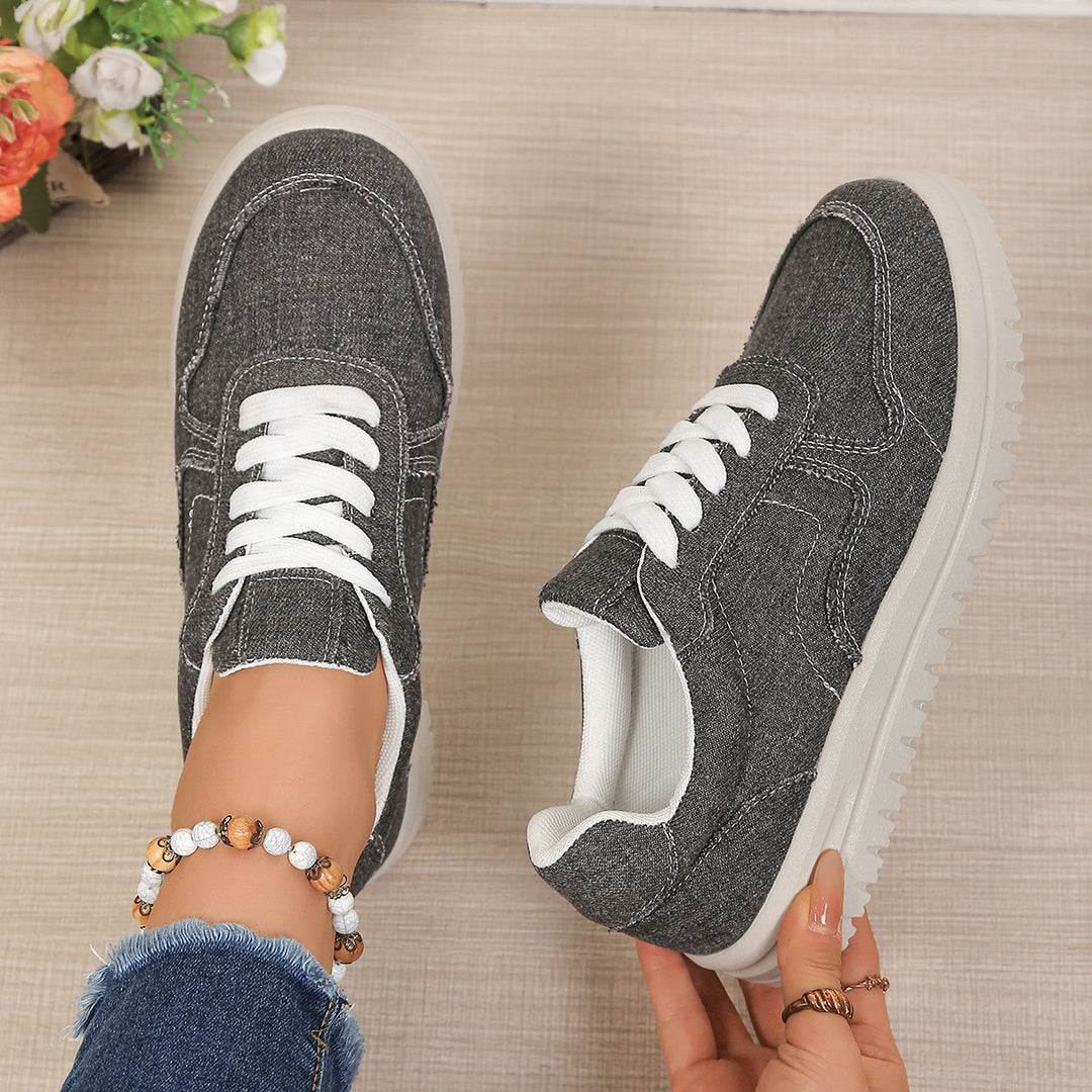 Damen lässige Denim-Sneaker mit gepolstertem Komfortfußbett und profilierter EVA-Laufsohle Echo Archiv