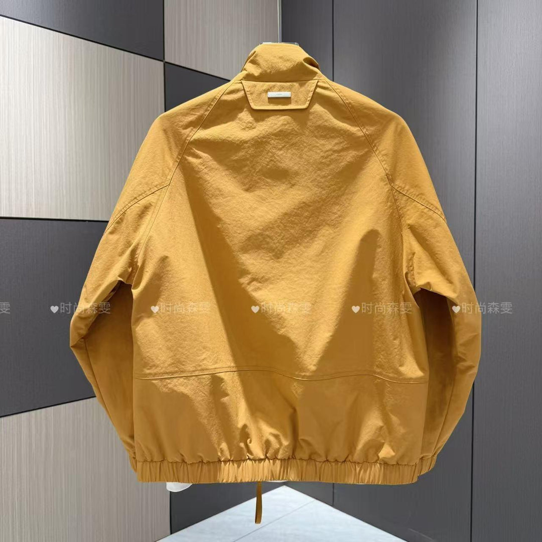 Herren Leichter Baumwoll-Mix Blouson mit Stehkragen und Karofutter Echoarchiv