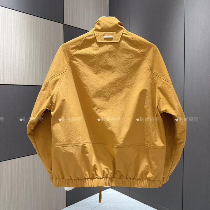 Herren Leichter Baumwoll-Mix Blouson mit Stehkragen und Karofutter Echoarchiv