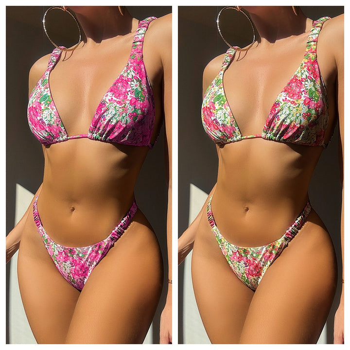 Damen Blütenmuster Triangel-Bikini Echo Archiv