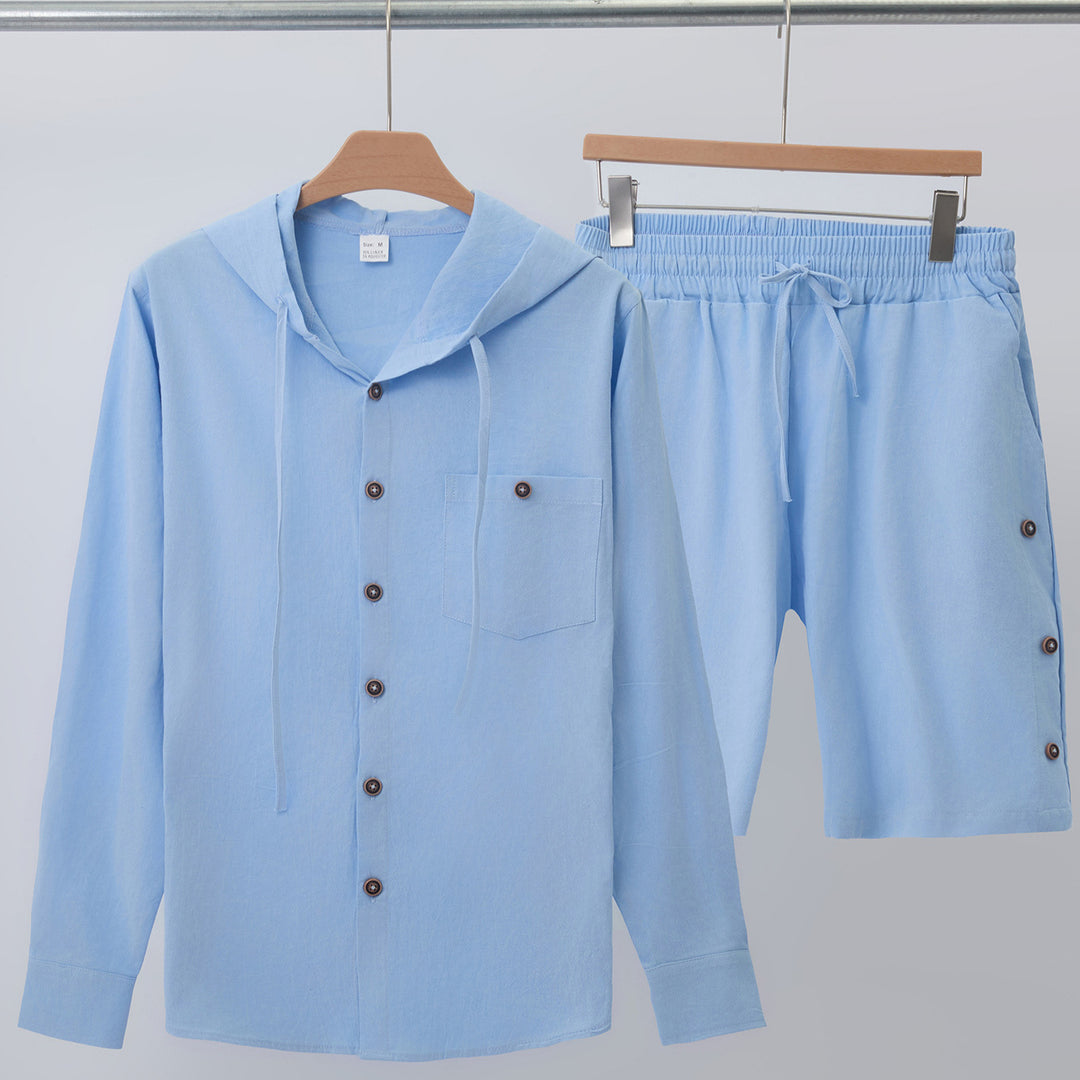 Herren lässiges Freizehemd und Shorts Set Echoarchiv