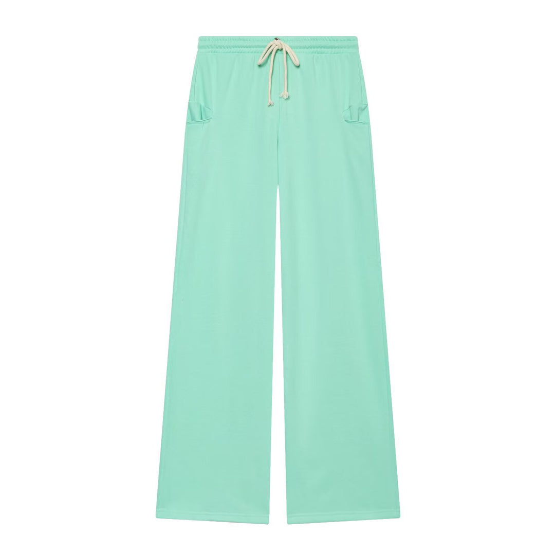 Damen Weit geschnittene Jersey-Hose mit elastischem Bund, Kordelzug und aufgesetzten Taschen Echo Archiv