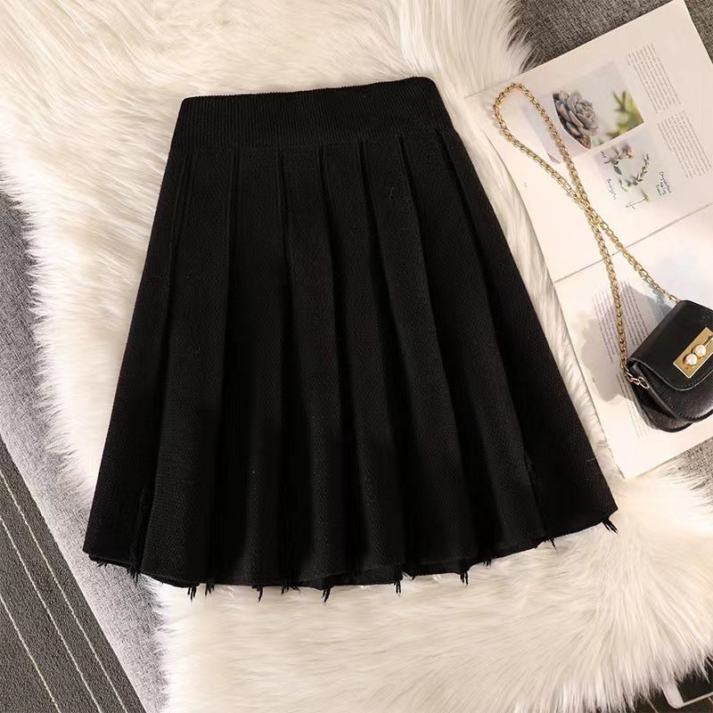 Damen Eleganter Plissee-Rock mit feinem Strickdesign Echo Archiv