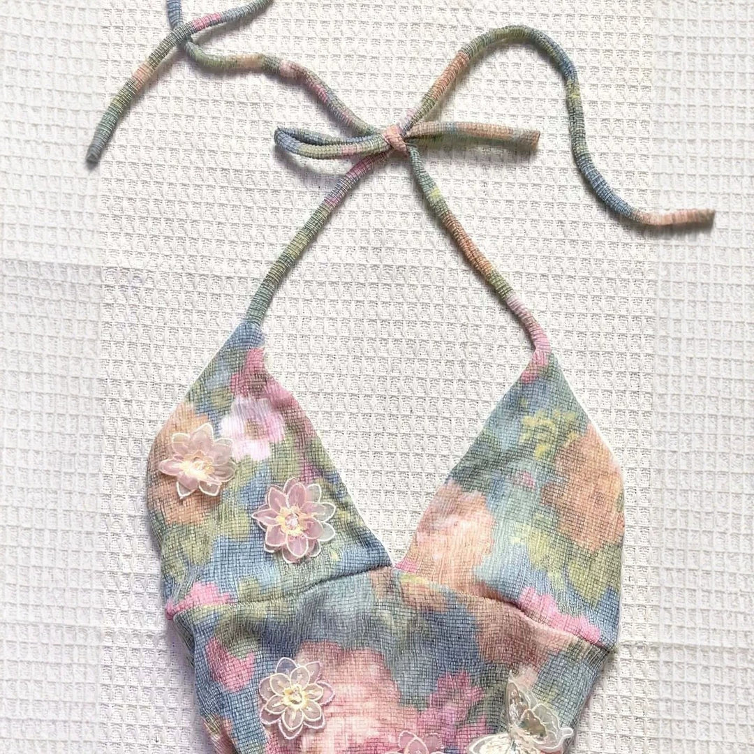 Damen zartes Sommer-Top mit floralen Details Echo Archiv