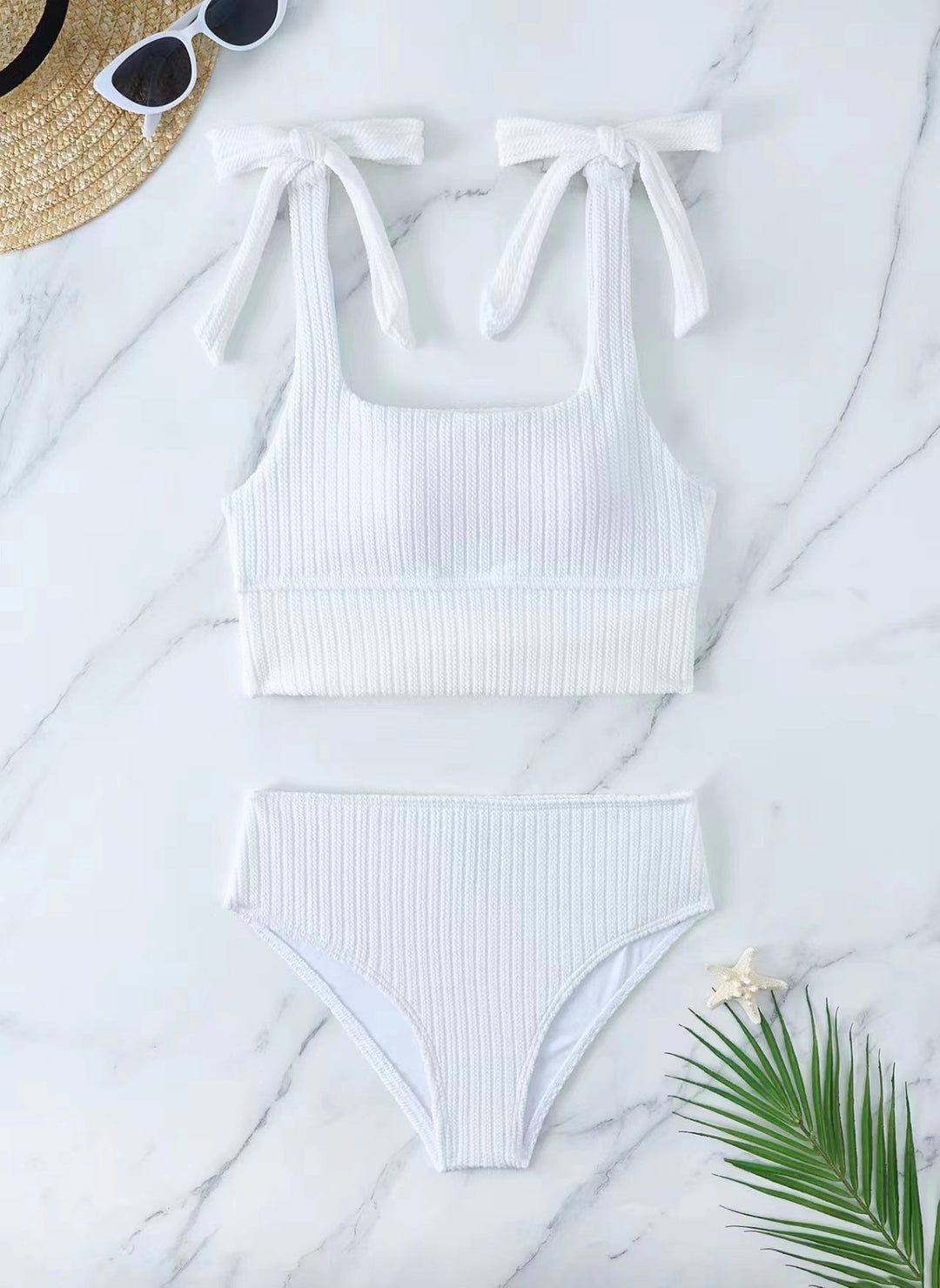 Damen Bikini-Set mit trendigem Rippdesign und verstellbaren Bindeträgern Echo Archiv