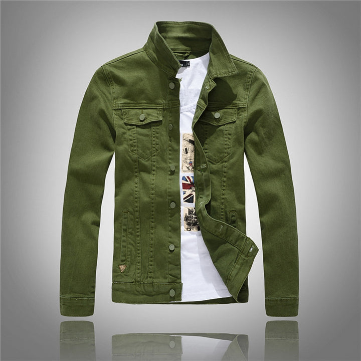 Herren stylische Denimjacke mit modernem Stehkragen und praktischen Taschen Echoarchiv