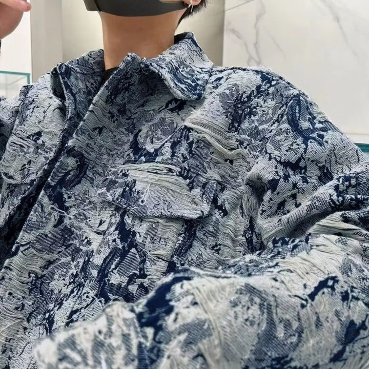 Herren lässige Überhemdjacke mit einzigartigem Denim-Design und modischen Akzenten Echoarchiv