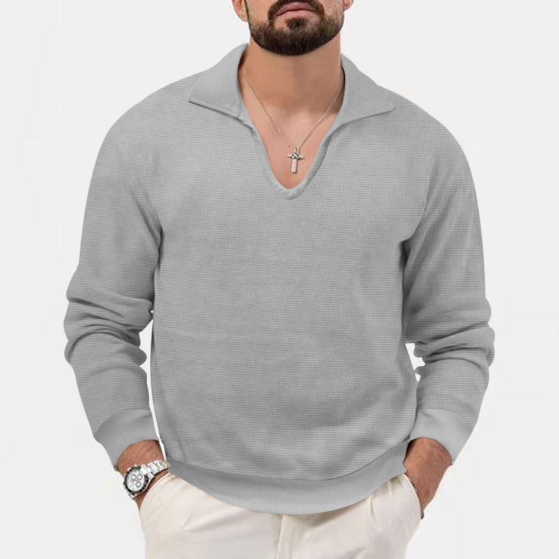 Herren modischer V-Ausschnitt Pullover mit strukturiertem Design Echoarchiv