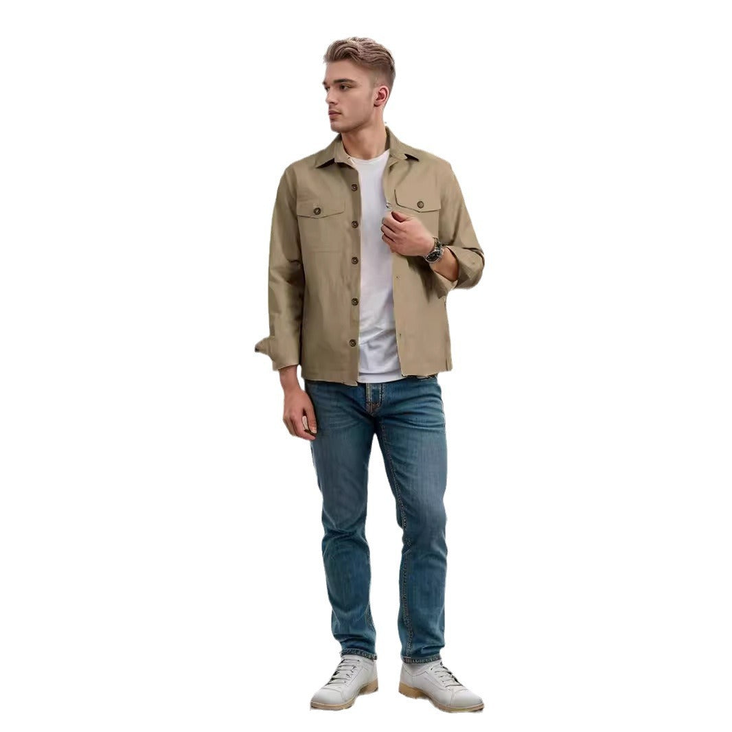 Herren lässige vielseitige Sommerjacke mit praktischen Brusttaschen und regulierbarem Bund Echoarchiv