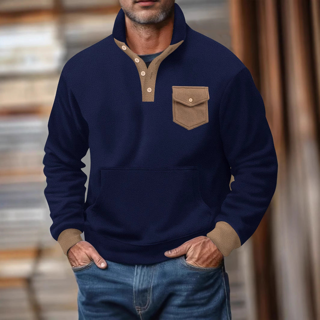 Herren Kapuzenpullover mit modernem Kragen und praktischer Tasche Echoarchiv