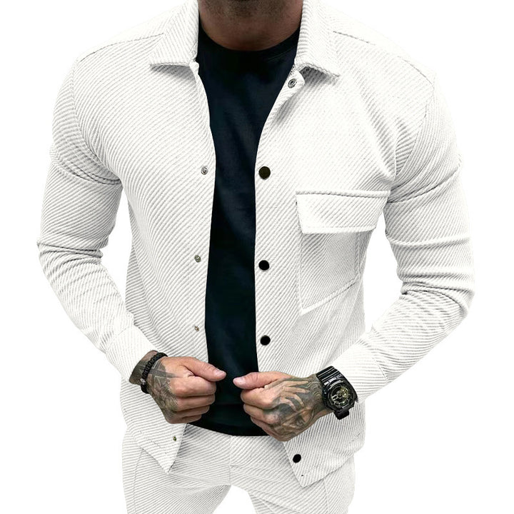 Herren Freizeitjacke mit gestreiftem Design und praktischen Taschen Echoarchiv