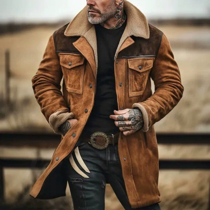 Herren erstklassige Wildlederjacke mit Teddyfutter Echoarchiv