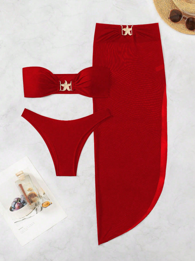 Damen Bandeau-Bikini mit eleganten Schnürdetails und hohem Beinausschnitt Echo Archiv