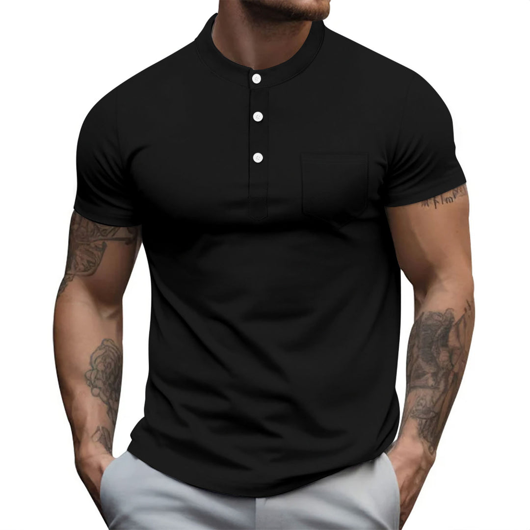 Herren Kurzarm Poloshirt mit Knopfleiste und Brusttasche Echoarchiv