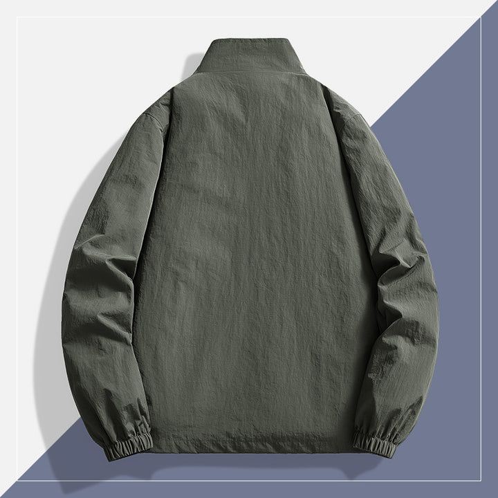 Herren Leichte technische Windjacke mit Mesh-Innenfutter, Stehkragen und elastischen Bündchen Echo Archiv