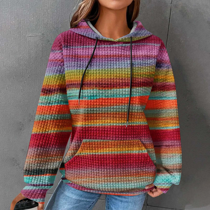 Damen Modischer Kapuzenpullover im Karodesign Echoarchiv