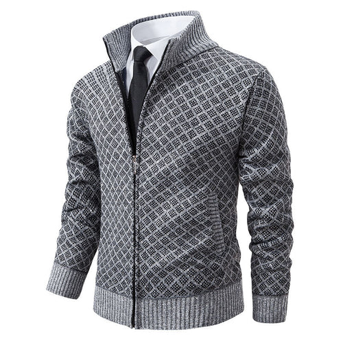Herren Strickjacke mit modernem Muster und weichem Innenfutter Echoarchiv