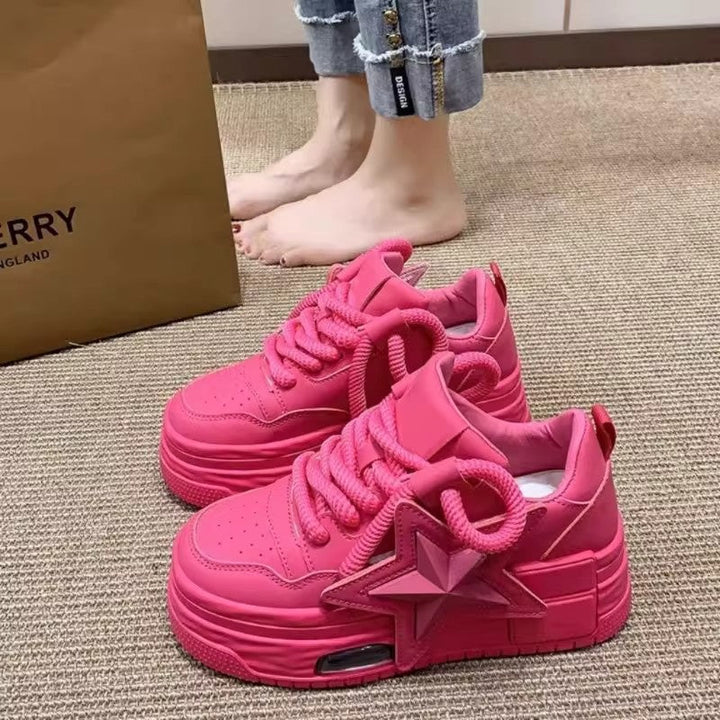 Damen Sportliche Plateau Sneakers mit modischem Sternen-Design Echo Archiv
