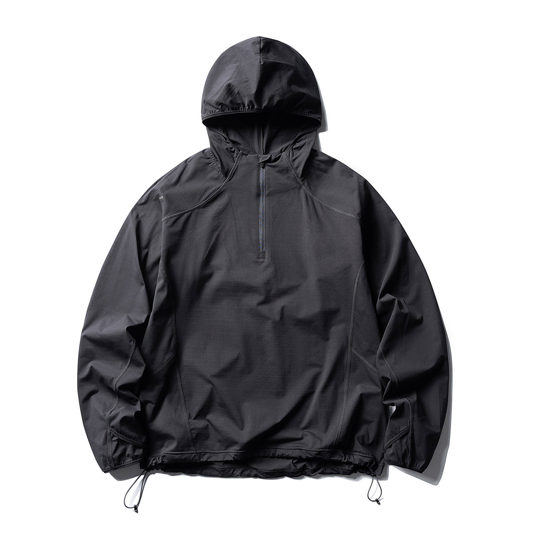Unisex Atmungsaktiver Half-Zip-Kapuzenanorak mit Tunnelzugsaum und Flatlock‑Nähten Echoarchiv