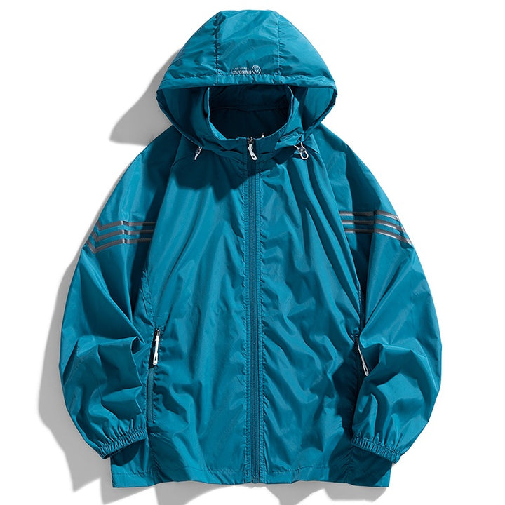 Herren Leichte Windbreakerjacke mit Kapuze und praktischen Taschen Echo Archiv