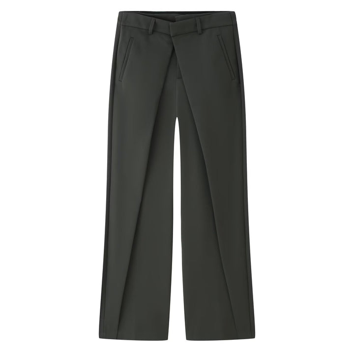 Damen Weit geschnittene Highwaist-Hose mit Vordernaht und langen Beinschlitzen Echo Archiv